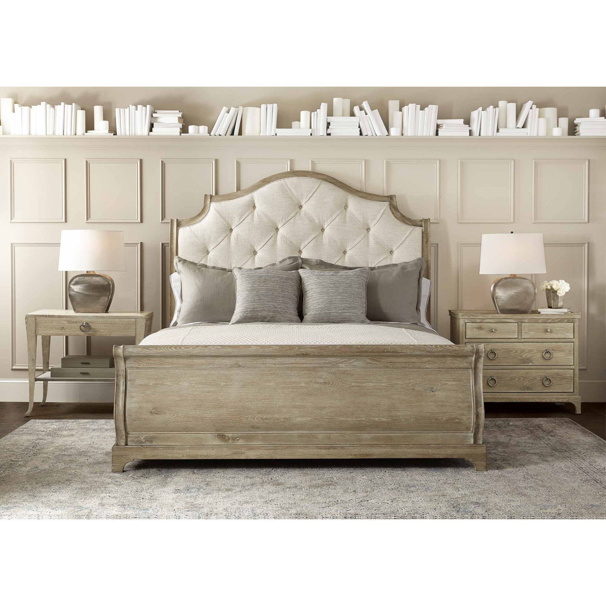 Bernhardt Rustic Patina Rustic King Upholstered Bed with Tufted